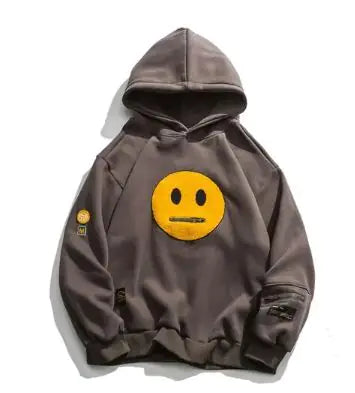 Load image into Gallery viewer, Smile Face Patchwork Hooded Sweatshirts
