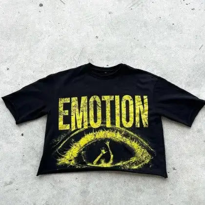 Load image into Gallery viewer, Cropped Mixed Emotion Graphic Tee
