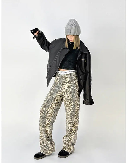 Load image into Gallery viewer, Leopard Print Wide Leg Pants For Women
