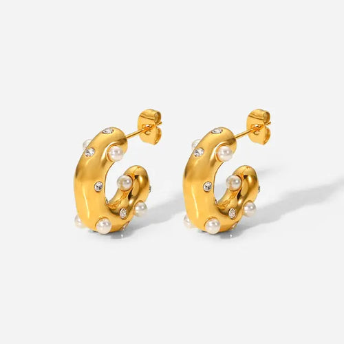 Load image into Gallery viewer, 18K Gold Plated Hoop Earrings
