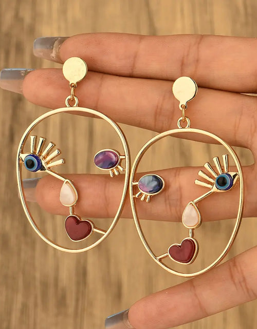 Load image into Gallery viewer, Punk Abstract Human Face Earrings
