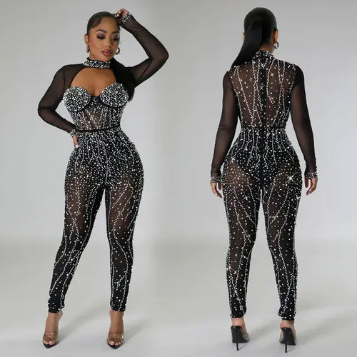 Load image into Gallery viewer, Sheer MeshSee Through Jumpsuit
