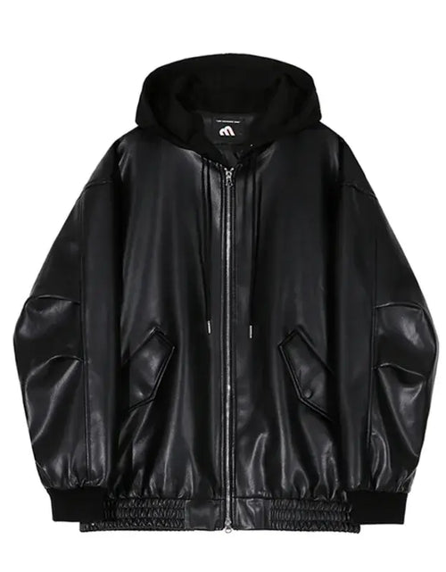 Load image into Gallery viewer, Men&#39;s Hooded Leather Jackets
