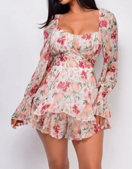 Load image into Gallery viewer, Square Collar Backless Romper
