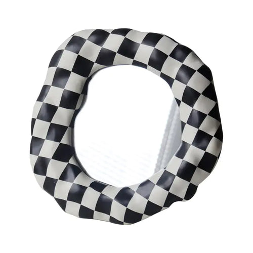 Load image into Gallery viewer, Black &amp; White Checkerboard Vanity Mirror
