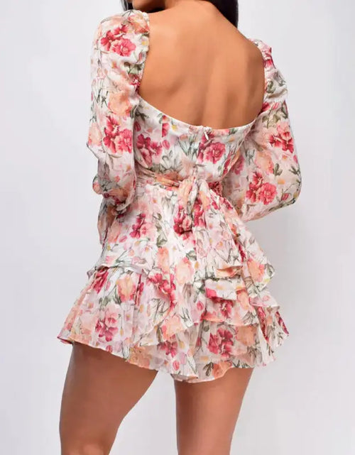 Load image into Gallery viewer, Square Collar Backless Romper
