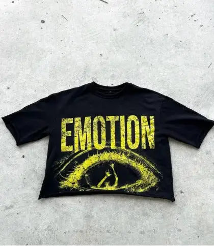 Load image into Gallery viewer, Cropped Mixed Emotion Graphic Tee
